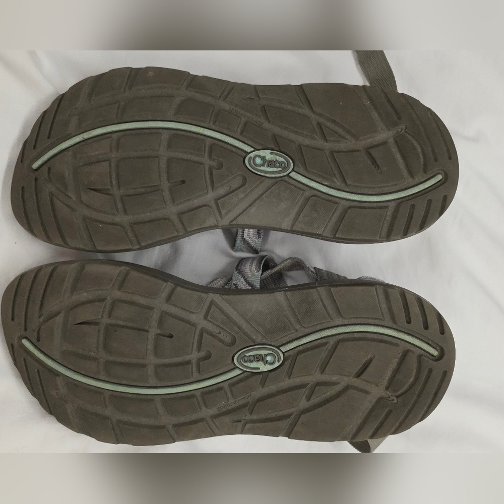 Chaco Z Cloud 2 Z2 Sandals Womens 9 Gray Turquoise Adjustable Hiking Comfort - Picture 5 of 6